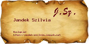 Jandek Szilvia névjegykártya